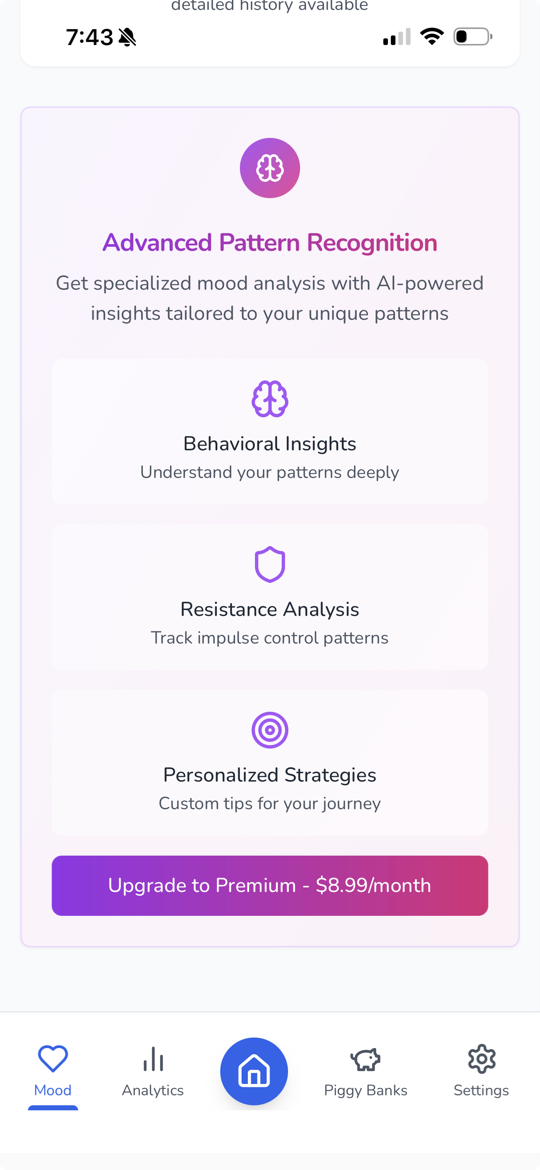 Mood Patterns - Track emotional spending triggers